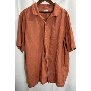 Vintage Breakwater Mens XL Linen Coastal Shirt Embroidered Beach Vacation Island